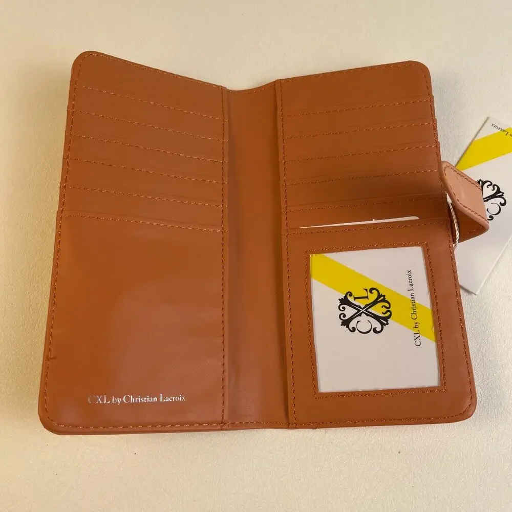CXL Christian Lacroix Metro Patent Bi-Fold Skinny Wallet Tango NWT $48
